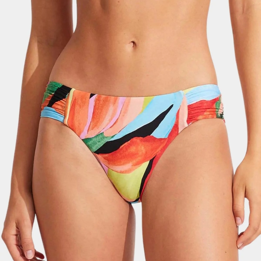 Seafolly Women’s Tropfest Ruched Side Retro bottom